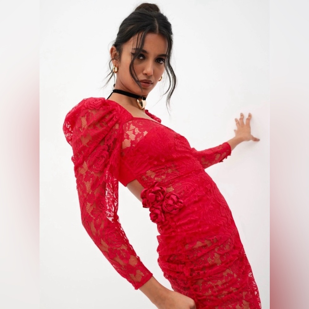For Love and Lemons Elegant Red Lace Dress Sz XL NWT and never worn